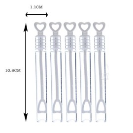 Genérico 48 Tubos de Burbujas en Gel con Tapa de corazón, Color Blanco, Muy Bonitas para Fiestas, Eventos y sobre Todo Bodas