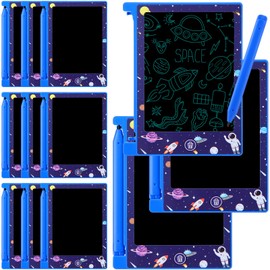Nezyo 12 Pack Space Party Favors Mini LCD Writing Tablet for Kids 4.6 Inch Doodle Board Drawing Tablet Erasable Reusable Electronic Drawing Pads for Space Party Decor Birthday Supplies