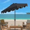 SAFAVIEH 11ft Outdoor Patio Umbrella, Round, Zimmerman Collection, Black, Crank,