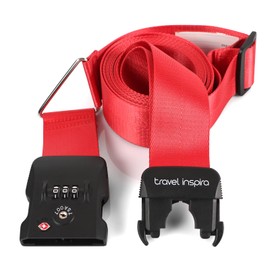 Travel Inspira Suitcase Belt, Convenient Goods, Luggage Tightening Belt, Band, Prevents Collapse, Adjustable, I-Shaped, Lightweight, 3-Digit Dial, Fixed Belt, Anti-Slip Protection, Ideal for