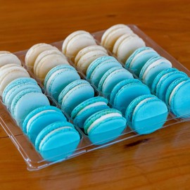 Blue Macarons Assortment - Baby Shower Macaroons - It's a Boy - French Cookies Set - Gluten-free - Handmade by French chefs - Assorted Blue Theme Macaron (Pack of 24)