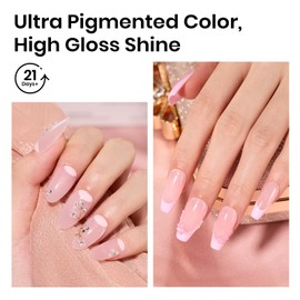 beetles Gel Polish Beetles Pink Dip Powder 1Pcs, Nude Poem Dipping Powder Nail Starter Light Pink for Beginners and Professional DIY Nail Salons