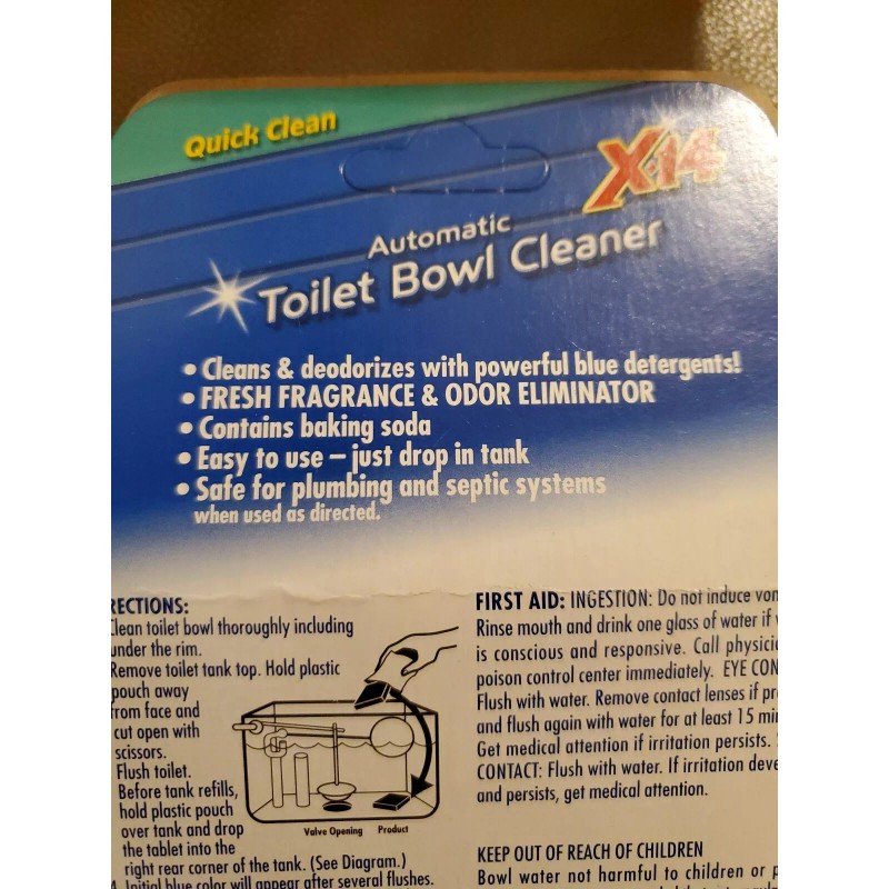 X-14 Automatic Toilet Bowl Deodorizer and Cleaner, Blue Plus Fragrance