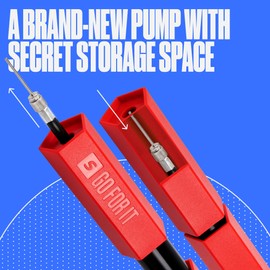 SPORTBIT Ball Pump for Sports - Basketball, Soccer, Volleyball, Football - Portable Hand Pump with Storage and Extra Needles