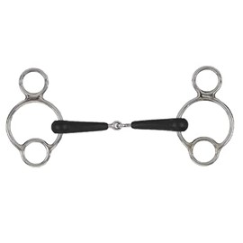 Shires Equikind Plus Universal Jointed Mouth Bit 4 1/2 inch Silver Black