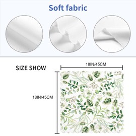 Yibeas Green Leaves Cloth Table Napkins Set of 4 Summer Greenery Floral Nature Botanical Plants Table Decoration Dinner Napkins for Kitchen 18 x 18 inch