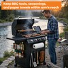 Magnetic Grill Caddy with Bins, BBQ Tool Organizer with Paper