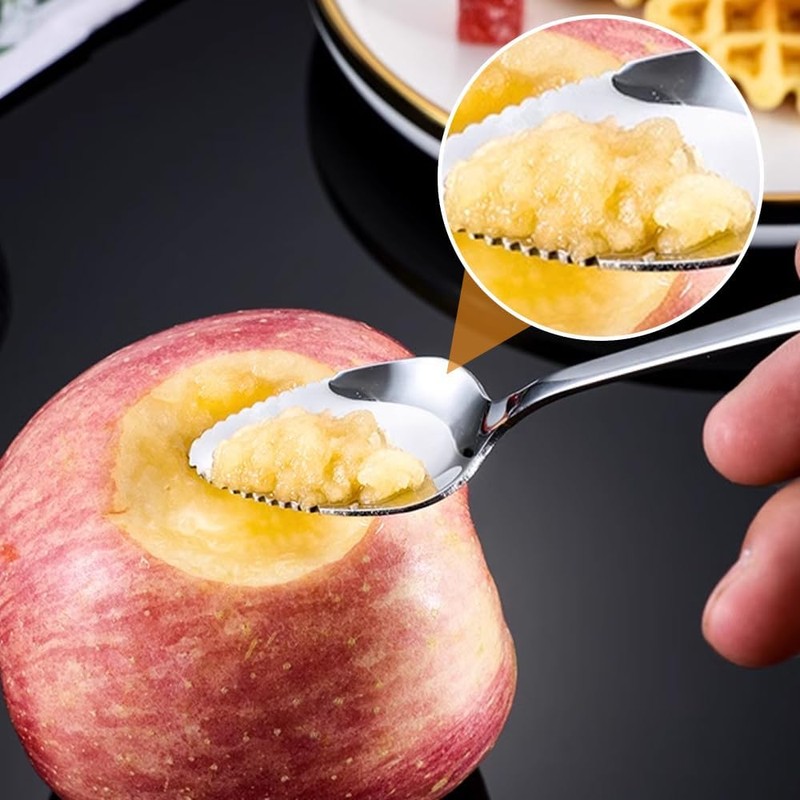 4 Pieces Grapefruit Spoon 16.8 cm Stainless Steel Serrated Spoons