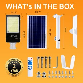 PFCTART Weathproof 3000W Commercial LED Solar Street Light Outdoor Dusk to Dawn Lamp