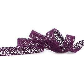 Lace Emilia Purple Plum 3 m x 15 mm Cotton Lace Ribbon Lace Trim Decorative Ribbon Crochet Lace Cotton Crochet Ribbon Vintage Gift Ribbon Wedding