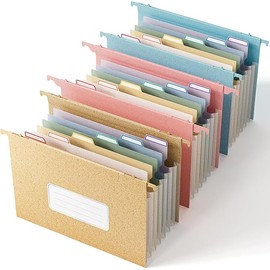 Wheat Straw Expanding Hanging File Folders, 3 Color File Organizer, 1.2" Accordion Pockets, Large Capacity, Letter Size for Filing Cabinet, 100% BPA Free, Return to Nature, Healthy Living