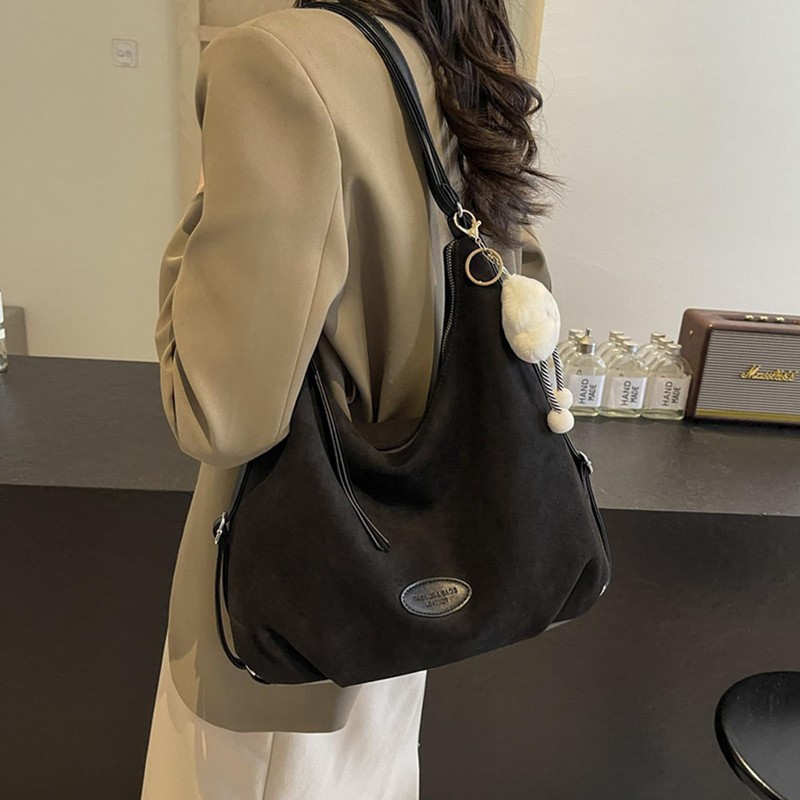 ZOVYRON Fashion Suede Shoulder Bag for Women, Cute Large Capacity