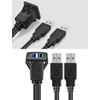 URWOOW 1M USB3.0 Dual Square Flush Mount - USB 3.0