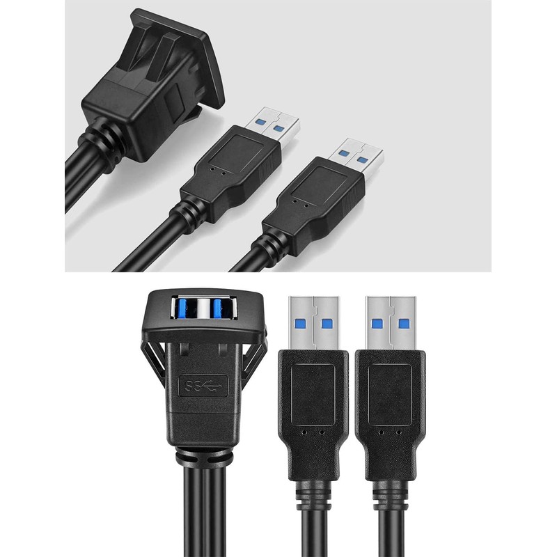 URWOOW 1M USB3.0 Dual Square Flush Mount - USB 3.0