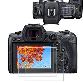 EOS R5 Top + Screen Protector, glass screen protector for Canon R5 full-frame mirrorless camera (2 + 2 packs), 0.3mm 9H hardness, scratch and bubble resistant R5 tempered glass screen protector