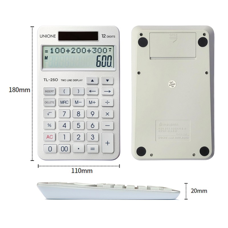 New, Two Line Display, Desktop Calculator. History Function- 30 Memories,