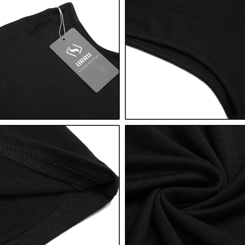 URRU playera sin mangas para mujer, con cuello alto falso,