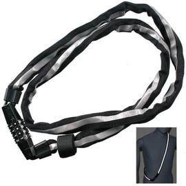 Asahi Reflective Chain Lock, Reflective Material, Dial Type, Length: 47.2 inches (1200 mm), Black