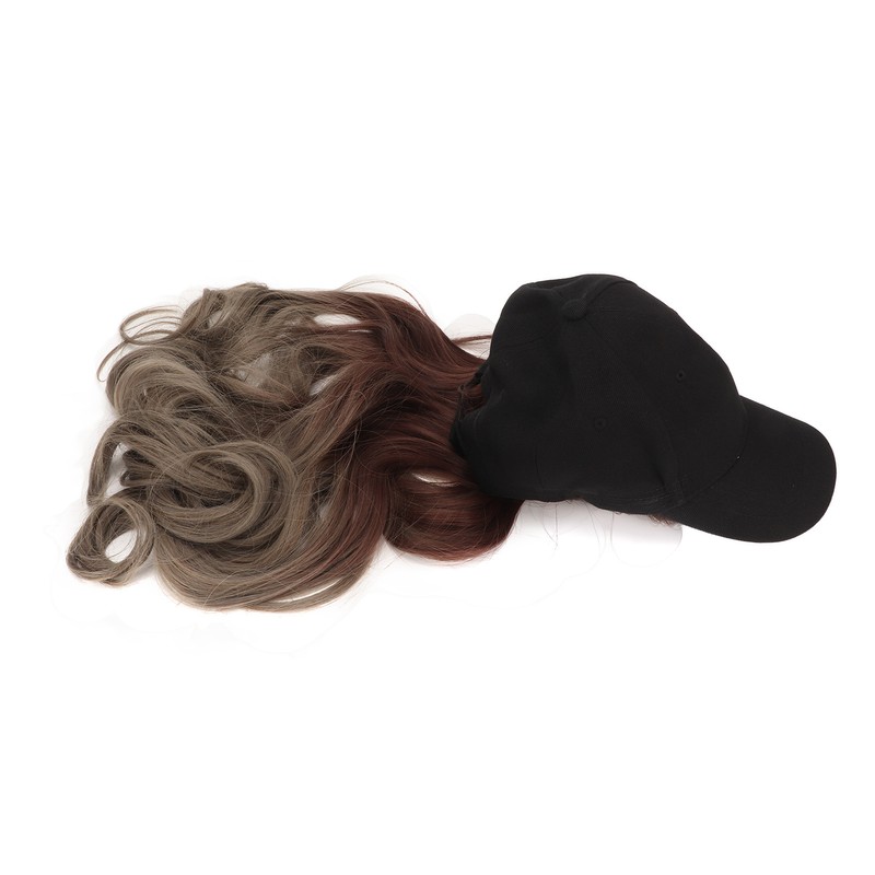 Baseball Cap Wig Women Fashionable Adjustable Hat Synthetic Long Wavy
