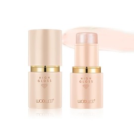 Wirwody Highlight Stick, Glossy, 3D Feeling, Moisturizing, Shating Stick, Highlighter, Cosmetics, Highlight Powder Glitter, Balm Texture, Convenient to Carry, #2 Icy Champagne