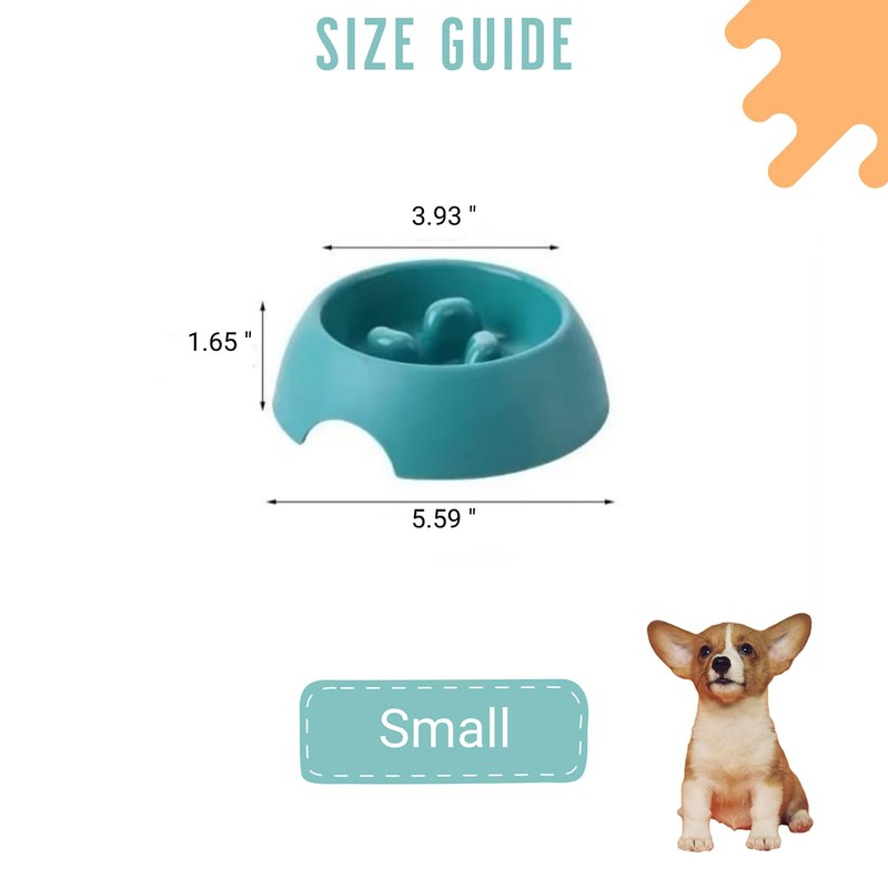 CHOMP'R Mini Interactive Slow Feeder Dog Bowls, Anti-Bloating Pet Slow