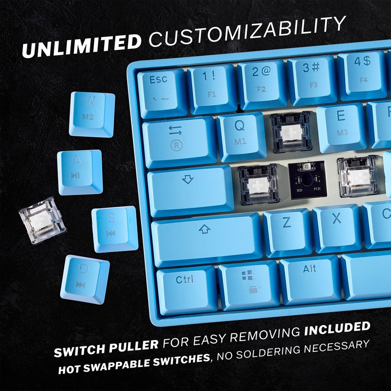 HK GAMING GK61s Mechanical Gaming Keyboard - 61 Keys Multi