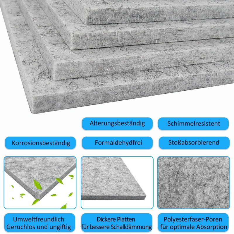 BXI Thickened Sound Absorbing Panels, 12 Pack, 30 x 30