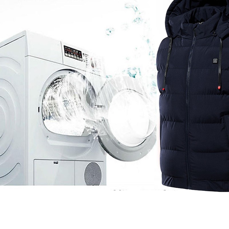 Electric Heating Vest USB 9 Heating Zones Sleeveless Hooded Full