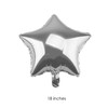 TRIXES 5 Silver Star Balloons, 18'' Metallic, Birthday Celebration Table