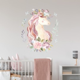 WANDKIND Magic Unicorn Wall Sticker V251 | Hand Drawn | Sticker Nursery | Wall Sticker for Girls Children's Room Unicorn (50 x 59 cm)