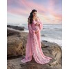 Saslax Soft Stretchy Lace Maternity Dress for Photoshoot Doubly Split
