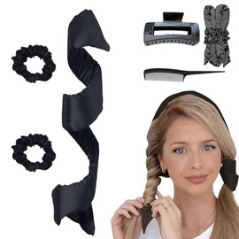 Mythya Rizador de Pelo, 5 PCS Rizador de Pelo Sin Calor, Bandas para Rizar Sin Calor Durante la Noche para Pelo Largo, Medio y Corto, Herramienta de E