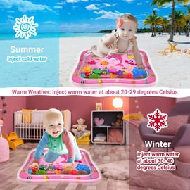 ZMLM Baby Tummy Time Water Mat: Infant Toy Gift for 3-12 Month Baby Sensory Playmat Babies Belly Time Inflatable Activity Play Mat Early Development, Stimulation Growth，Strengthen Baby's Muscles