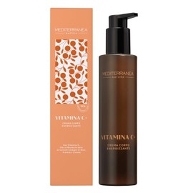 Mediterrane, belebende Körpercreme Vitamin C+, 200 ml, biologisch, feuchtigkeitsspendend und revitalisierend für Hände und Körper, hergestellt in Italien