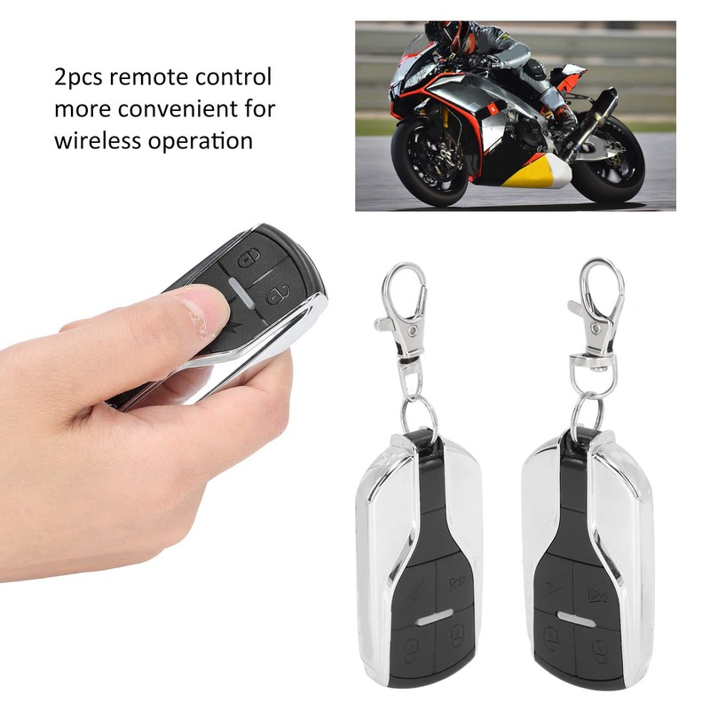 Motorcycle Alarm System Anti Theft Security System 2 Controllers 12