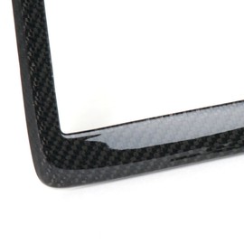 100% Real Carbon Fiber License Plate Frame Gloss Finish - Universal, Light Weight, Rust Proof, Front or Rear, Includes Screws and Caps for All Cars, SUV, Truck (2 Pack)