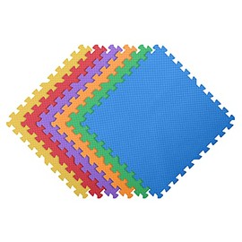 IncStores 1/2 Inch Thick Rainbow Playmat Foam Flooring Tiles | Vibrant Interlocking Foam Tiles for Floor Protection in Your Basement, Playroom, and More | 18 Tiles