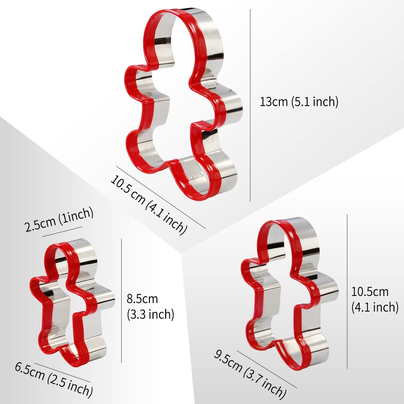 Shenghai Gingerbread Man Cookie Cutter Set of 3 Cookie Cutter