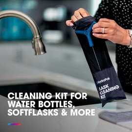 HydraPak Flask Cleaning Kit - Bristle Brush and Drying Stand - BPA & PVC Free - Cleans Water Bottles, SoftFlasks, Coffee Mugs and More