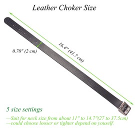 ETHOON Choker Necklace for Women 4 Adjustable Belt Cool Gothic PU Collar Red