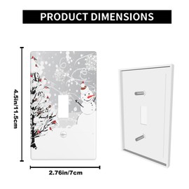 Pznen Snowman Light Switch Cover Plates Winter Snowflakes Cardinal Birds on Snowy Christmas Tree Single Toggle Wall Plate 1 Gang Lightswitch Cover Home Decorative Office 4.5"x 2.76"