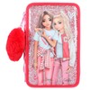 Depesche TOPModel 12230 One Love 3-Compartment Pencil Case with Glitter,