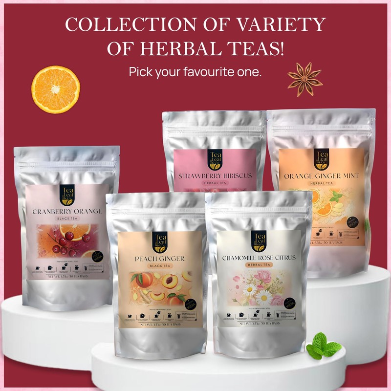 Orange Ginger Mint Herbal Tea 100gm, Natural Herbal Infusion, 50