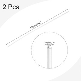 QUARKZMAN Acrylic Tube Round Plastic Clear 2 mm ID 4 mm OD 350 mm (14 Inch) for Lamps and Lanterns, Water Cooling System, Pack of 2
