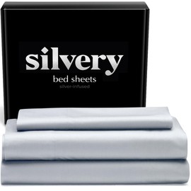 Silvery Silver Infused Bed Sheets Set - Ultra Soft Cooling Fabric for Hot Sleepers with Self-Cleaning Silvery Technology™ for Hygienic Sleep - 5-Star Luxury Hotel Comfort