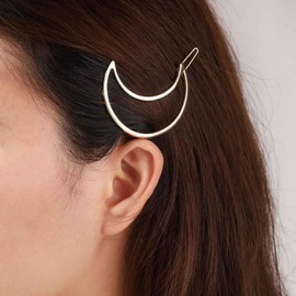 Iaceble Boho Metal Moon Hairclip Barrette Gold Crescent Moon Hairpin Hollow Moon Side Clip Pin Minimalist Half Moon Hair Clip Decorative Hair Accessories for Women and Girls Headdress