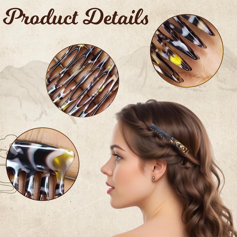 Tavvke 4 Pcs French Side Combs, Small Plastic Hair Combs,