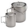 450ml 750ml Cup Set Ultralight Titanium Cup Hanging Pot Set
