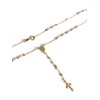 SIFRIMANIA Rosary Beads Catholic Simulated Pearl Cross Necklace 18k Gold