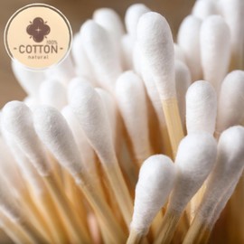 Egaageoi 1000 Count Organic Cotton Swabs - Double-Tipped, with Sturdy Bamboo Sticks - 100% Biodegradable and Plastic-Free Cotton Buds for Makeup, Ear Cleaning, and Pets - Zero Waste Eco-Friendly Swabs